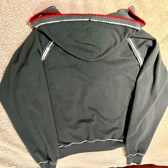 Major de lema vintage hooded jacket. Zipper. Size M. Blue with red stitching. - Picture 5 of 7